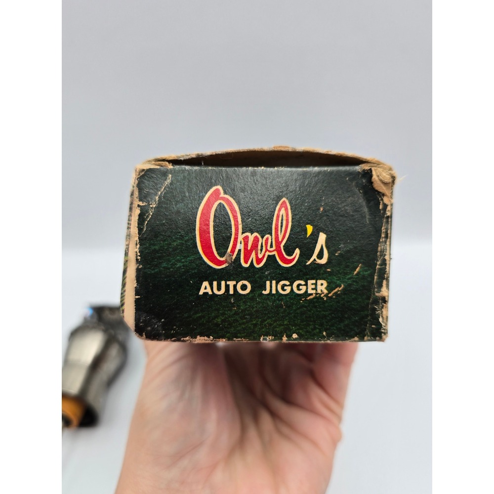 Vintage Owl Auto Jigger Bar Tool Cocktail Mixer with Original Box - Picture 10 of 10